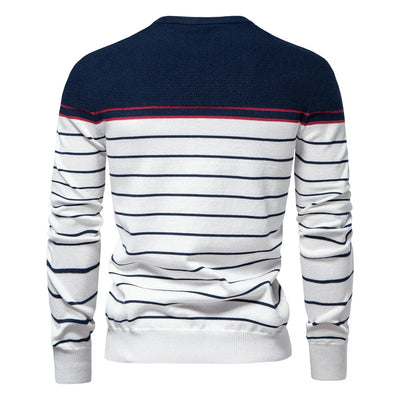 Adrien™ | Pull Rayé Marin