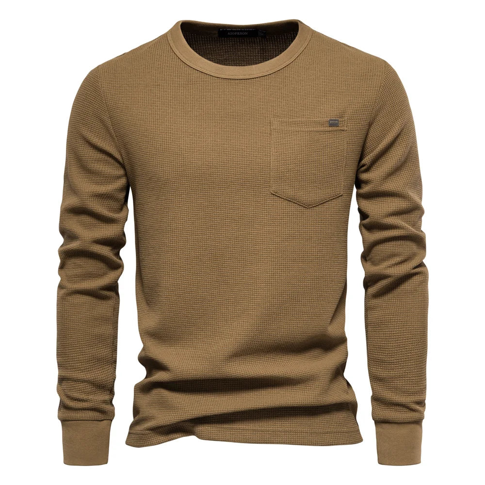 Robert - męski longsleeve z kieszonką | Codzienny styl z nutą elegancji