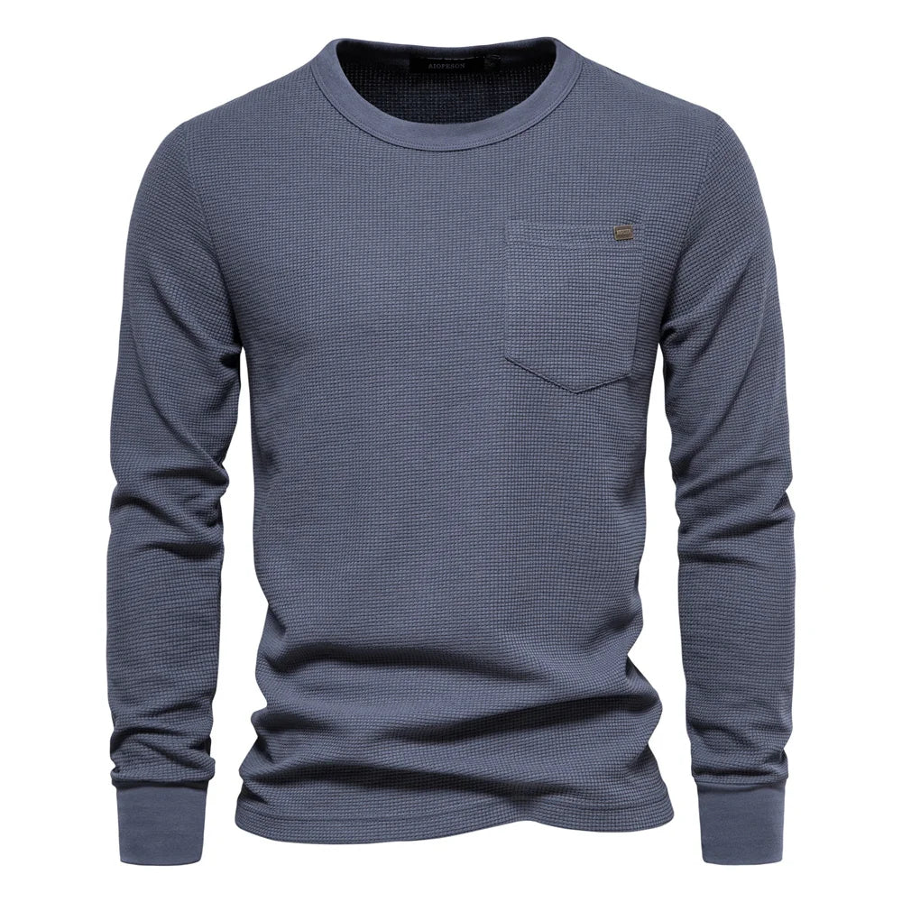 Robert - męski longsleeve z kieszonką | Codzienny styl z nutą elegancji